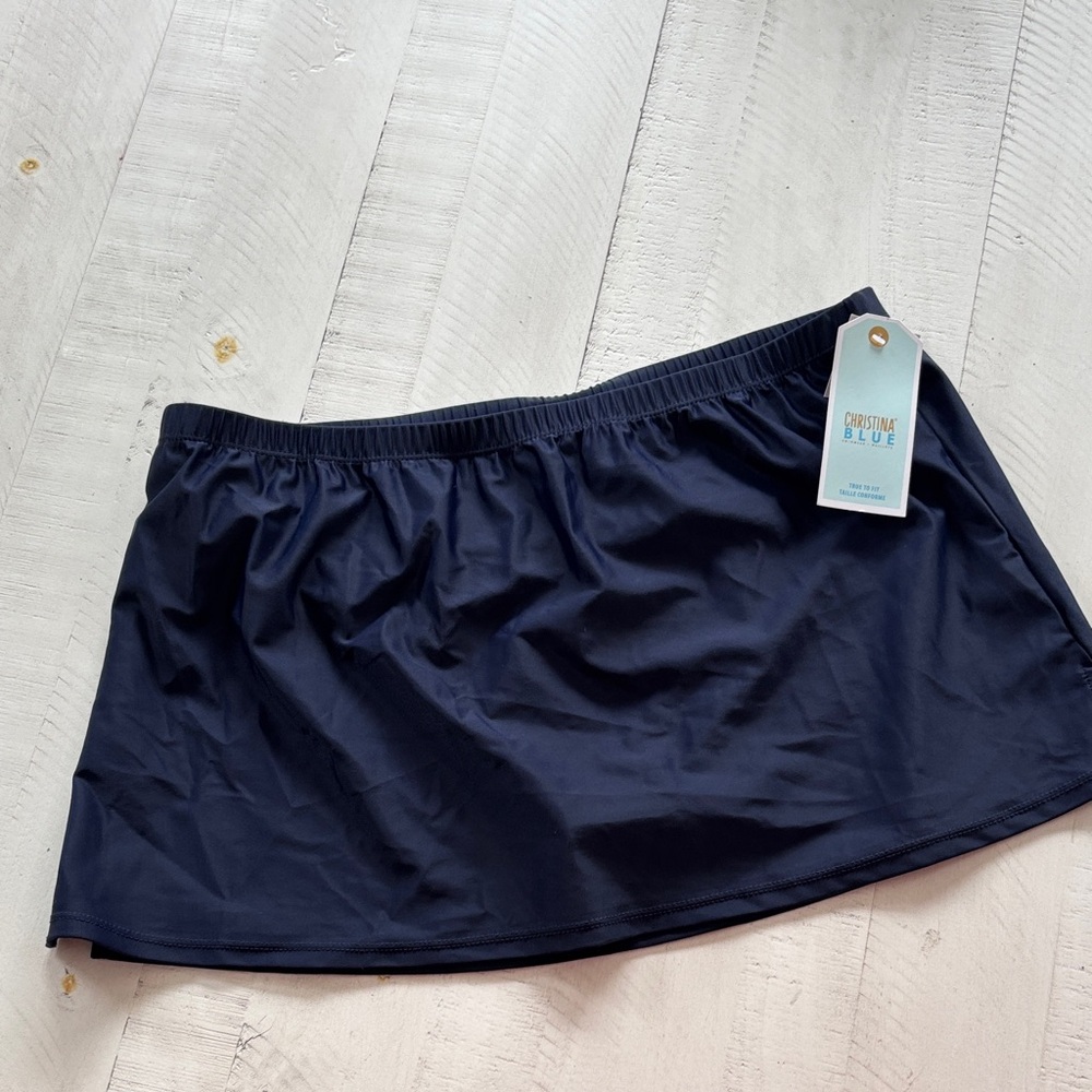 NWT Christina navy blue swim skirt
